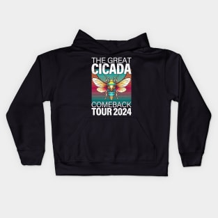 Cicada Comeback Tour 2024 Return Of The Cicadas Kids Hoodie